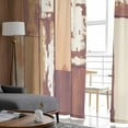 thumbnail image 4 of ERUNPONLY Brown Beige Sheer Curtains 63 Inch Length 2 Panels Set, Vintage Farmhouse Shabby Wooden Grain Voile Window Treatment Curtains Sheers Drapes for Bedroom/Living Room/Kitchen 52x"63"x2, 4 of 7