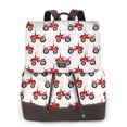 thumbnail image 1 of Easygdp Red Wheeled Tractors Mochila de Cuero para Mujeres, Bolso de Hombro, Bolsos de Mano de Moda para Trabajo y Viajes, 1 of 4