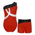 thumbnail image 2 of MSemis Kids Girls Sleeveless Shiny Diamond Gymnastics Dance Athletic Leotard with Shorts Sets, 2 of 5