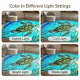 thumbnail image 7 of ODIKA 8'x10' Washable Area Rug Nautical Turtle Teal Stained Ocean Mosaic Entryway Beachy Cherry for Dining Room, Large Office, Lounge, Non-Slip Chair-Friendly Mat, 7 of 7