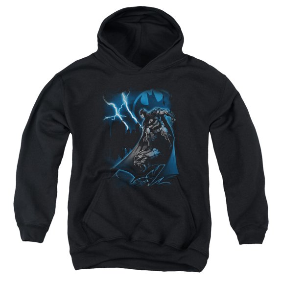 Batman - Lightning Strikes - Youth Hooded Sweatshirt - Large