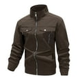 thumbnail image 1 of RXMEKW Windproof Baseball Jacket For Men With Hood And Zipper Closure Polyester Workwear Casual Outerwear Long Sleeve, 1 of 4