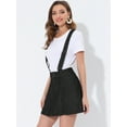 thumbnail image 3 of Allegra K Minifalda Vaquera De Tirantes Con Botones De Una Línea Para Mujer Negro L, 3 of 5
