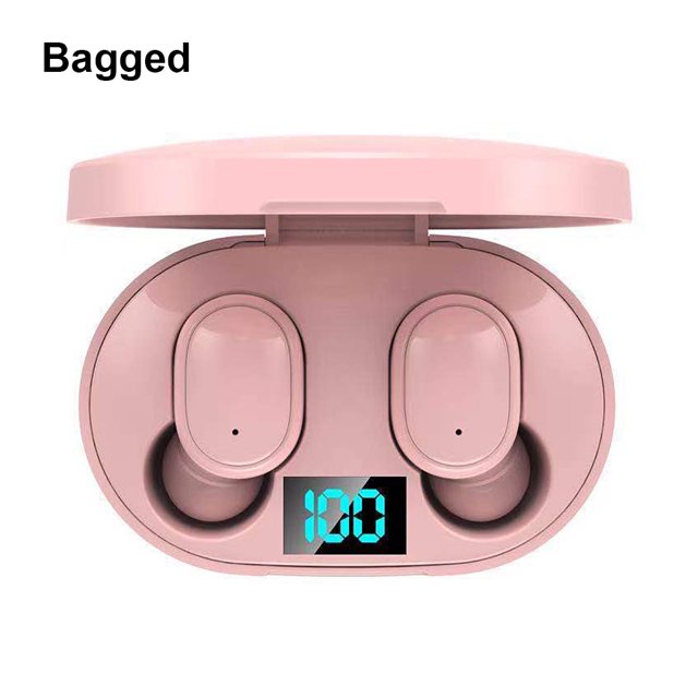 Matsuzay Bluetooth-compatibilidad 5,0 auriculares inalámbricos impermeables en la oreja portátil bolsillo deportes manos libres llamada auricular con Cables de audio/vídeo Rosado