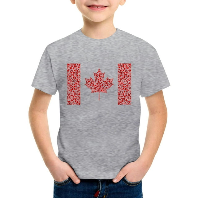 LUOGENLI Chemises pour Garçons Longueur Midi Été Hauts pour Usage Quotidien Décontracté pour École et Activités Extérieures Col Rond Manches Courtes Chemises pour Garçons Travail Tendance Gris Taille 8-9 Ans