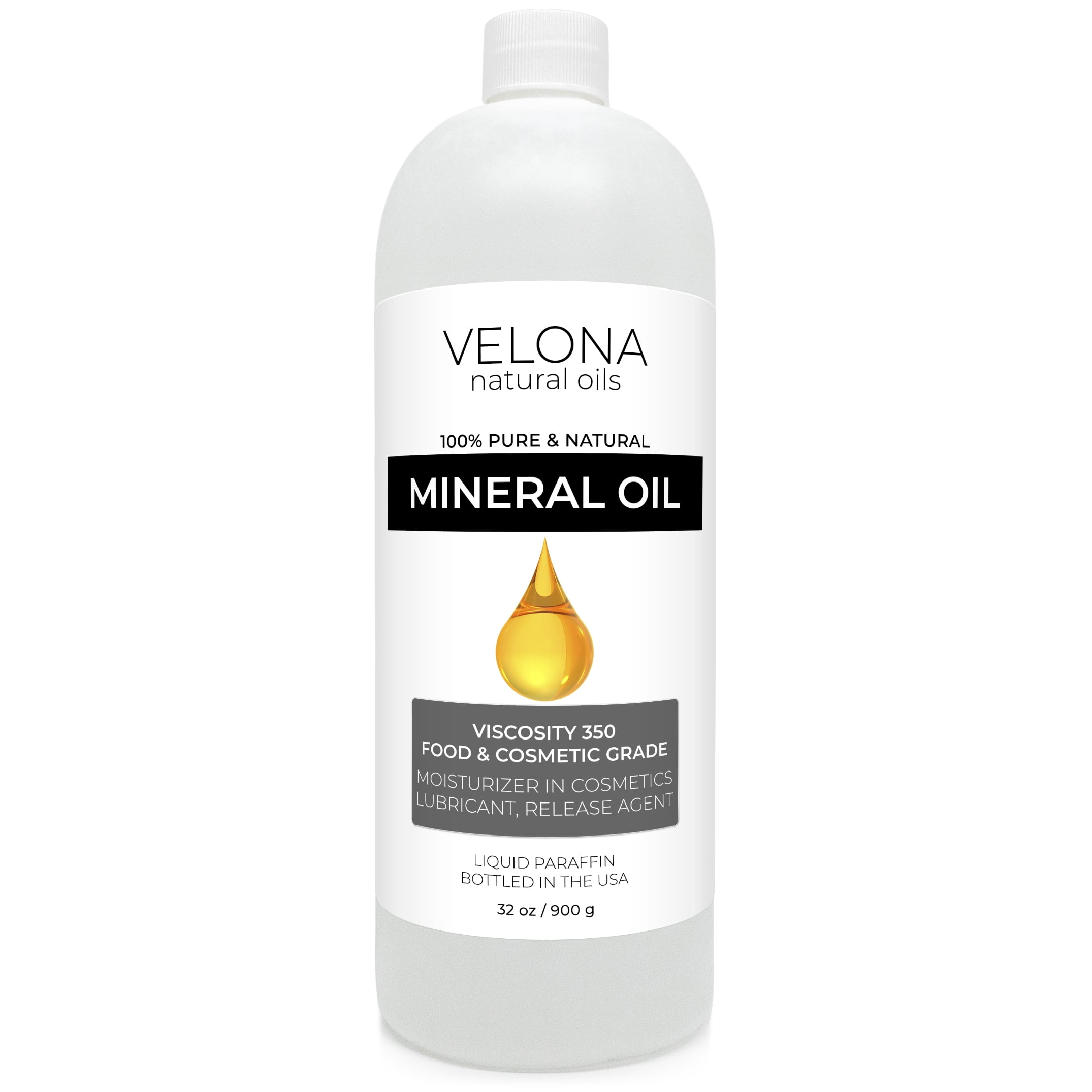 Velona Food Grade Mineral Oil 350 Viscosity NF USP Grade 32 oz for
