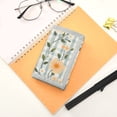 thumbnail image 7 of JIALIOU Nylon Trifold Card Wallet with ID Window Zipper Pocket for Men Women Teen Peach Floral with Gingham, 7 of 7