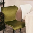 thumbnail image 3 of MOJAY Modern Kitchen Dining Room Chairs Set of 2, Velvet Accent Chairs with Metal Legs, Upholstered Living Room Chair, Kitchen Armless Chairs for Bedroom, Vanity(Green), 3 of 6