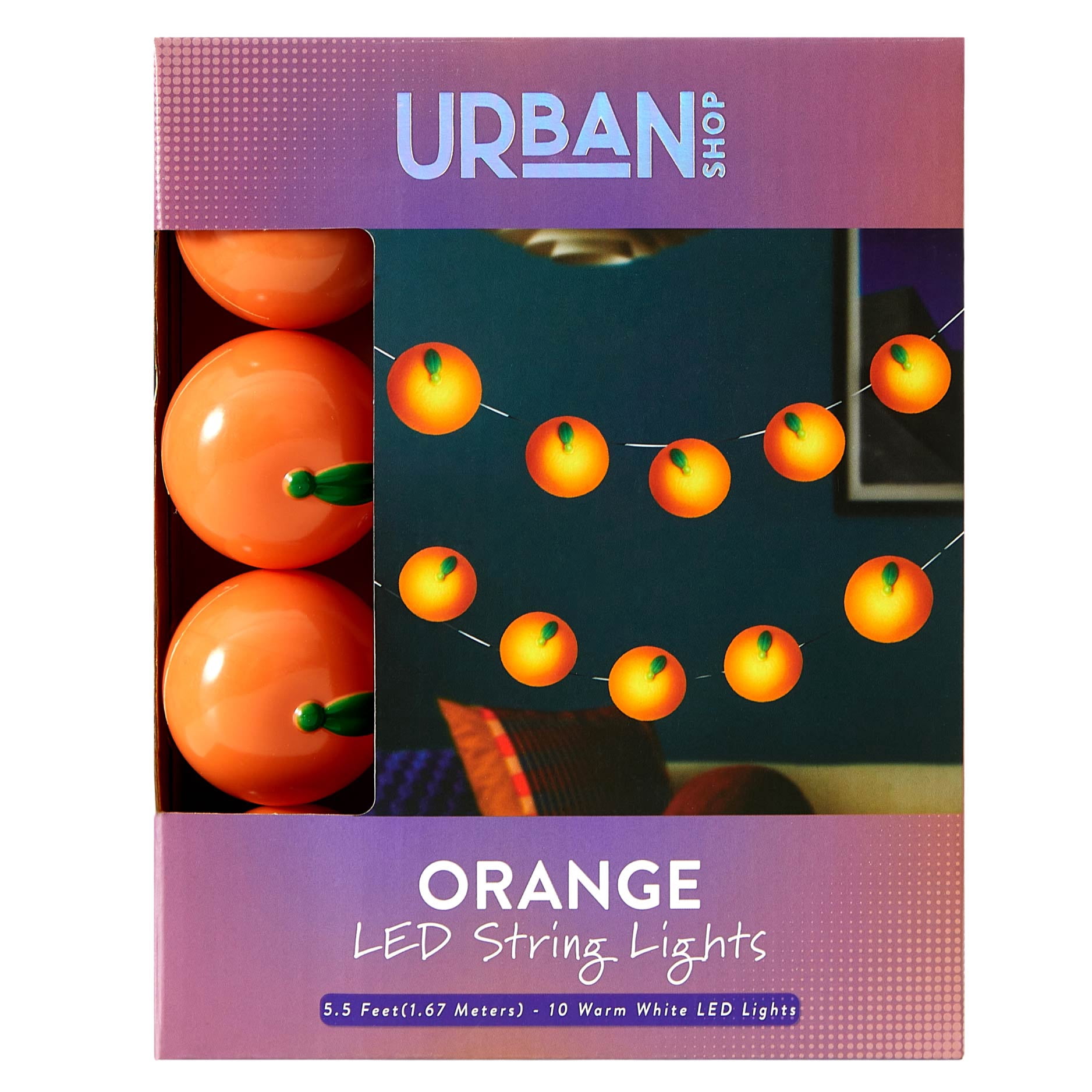 Urban Shop Indoor 5.5' Battery Operated Orange Figural LED String Lights