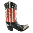 thumbnail image 2 of Rustic Western American Flag Old Faithful Patriotic Cowboy Boot Floral Vase, 2 of 7