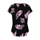 thumbnail image 4 of Tops de Algodón para Mujeres Cuello en V Moda Casual Manga Corta Primavera Verano Top para el Hogar Y Diario, 4 of 6