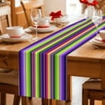 thumbnail image 5 of Mexican Style Table Runner - 36 Inch Long Colorful Mexico Stripes Purple Green Cotton and Linen Blended Dress Scarves Farmhouse Table Runner for Kitchen Dining, Coffee Table, 13" x 36", 5 of 8