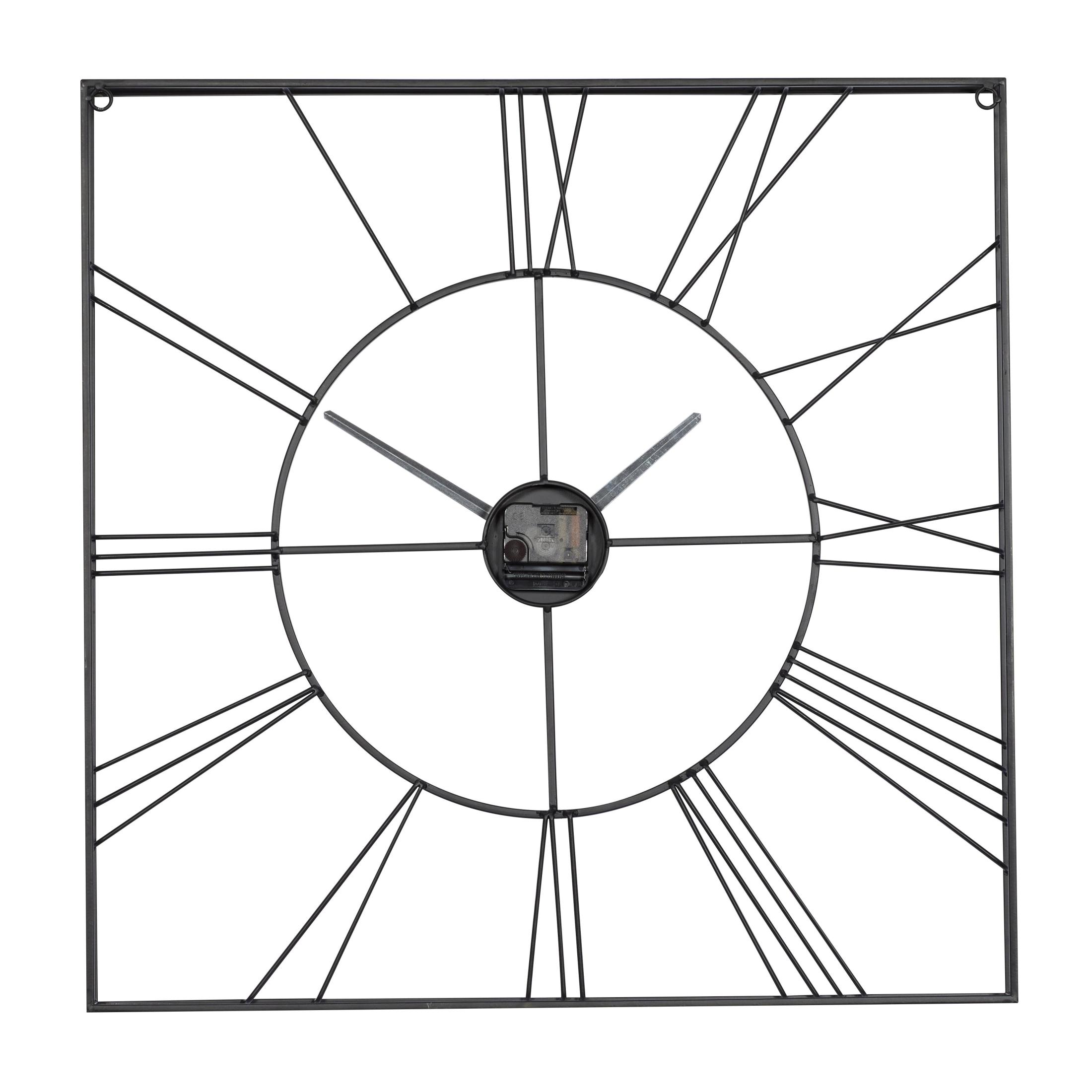 Cosmoliving by Cosmopolitan Industrial Metal Wall Clock, 24"L x 24"H, Black