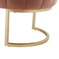 thumbnail image 6 of Nicole Miller Ridge Velvet Bench Upholstered Side Channel Tufted Matte Finish Metal Base, Blush/Gold, 6 of 10