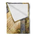 thumbnail image 2 of Garden Soft Flannel Fleece Blanket, Fairies Playing in the Ruins with Flowers Blossom Butterflies Fantasy Scene, Cozy Plush for Indoor and Outdoor Use, 50" x 70", Charcoal Green Red, by Ambesonne, 2 of 5