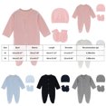 thumbnail image 3 of Dakiuu Baby Cotton Footed Sleeper 3 Piece Layette Set with Hat and Scratch Mittens 0 to 6 Months, 3 of 6