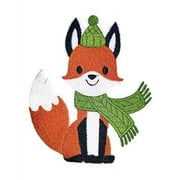 Baby Patchwork Pals - Fox Embroidered Iron on/Sew Patch [4.85" X 5.85"]