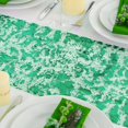 thumbnail image 4 of HELIAHOO 2 Pieces Green Table Runner, Sequin Glitter Metallic Easter Spring Table Runner, 11x108 Inch St Patricks Day Decorations, Christmas Wedding Party Everyday Dining Kitchen Home AZ83-28695, 4 of 8