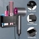 thumbnail image 4 of Soporte de pared para secador de pelo, organizador para baño, de aleación de aluminio, multifuncional, para Dyson Supersonic, color negro moderno., 4 of 5