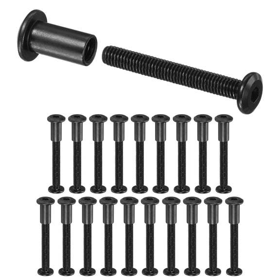 Uxcell 20-Pack Hex Drive Socket Cap Bolt M6 x 45mm Carbon Steel for Furniture