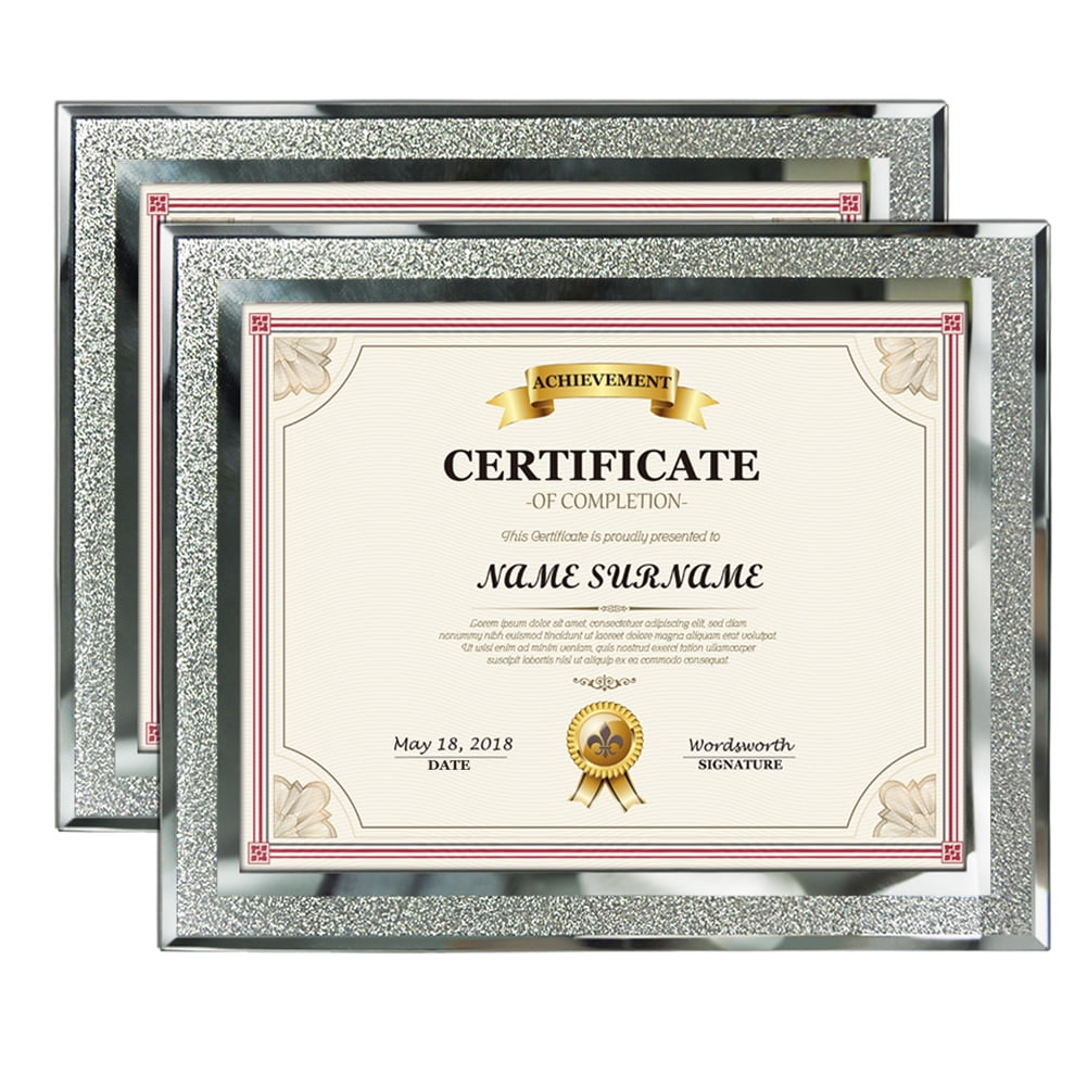 EYMPEU A4 Frame Set of 2(8.26x11.7"), Silver Glass Document Diploma