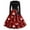 Vermilion, variant on Christmas Dresses for Women Snowflake Dress Christmas Party Costumes Long Sleeve Plus Size Cute Crew Neck Vintage Dresses Glitter Xmas Tree Print Hepburn Swing Dress