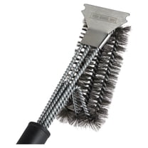 Pork Barrel BBQ Cast Iron Grill and Grate Stainless Steel Grill Brush and Scraper, New