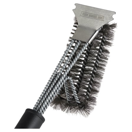 Pork Barrel BBQ Cast Iron Grill and Grate Stainless Steel Grill Brush and Scraper, New