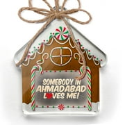 Ornament Printed One Sided Somebody in Ahmadabad Loves me, India Christmas 2021 Neonblond
