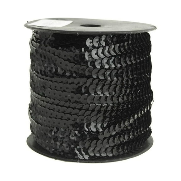Metallic Sequins Ribbon, 1/4-Inch, 100 Yards, Black
