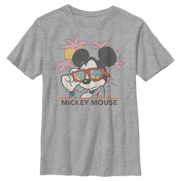 Boy's Mickey & Friends Beach Ready Mickey Mouse Graphic Tee Athletic Heather Small