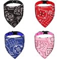 thumbnail image 1 of 4 Paquetes de Bandanas para Perros, Baberos Triangulares para Mascotas, Collar de Bandana para Perros, Pañuelo, Pañuelos con Cordón Ajustable, Accesorios Lavables, 1 of 5