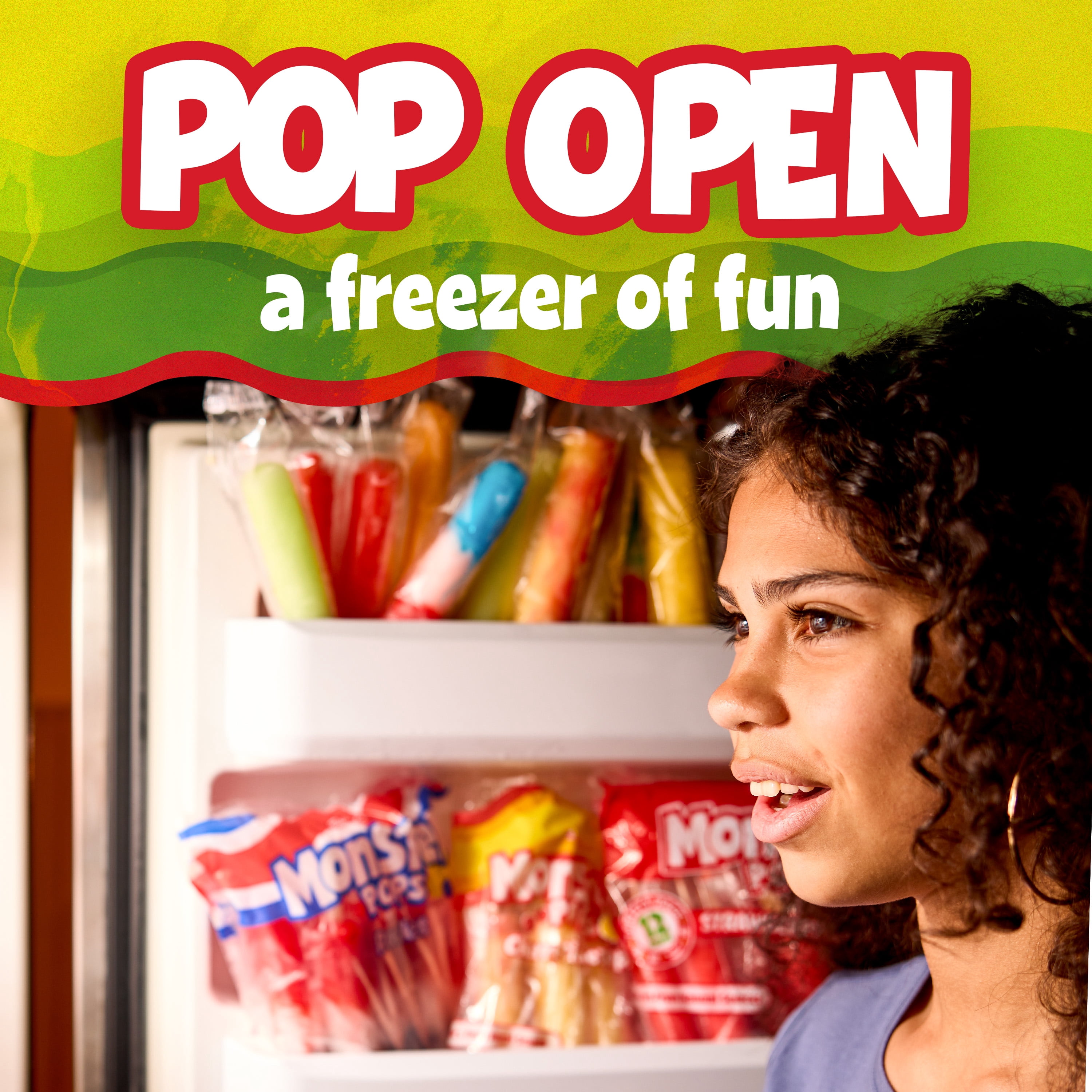 Budget Saver Monster Pops, Lemon Lime, 12 Count, Frozen Popsicles with Natural Colors