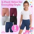 thumbnail image 2 of MISS POPULAR Girls Biker Shorts Soft Comfortable Cotton Spandex Elastic Waistband | Sizes 4-16, 2 of 7