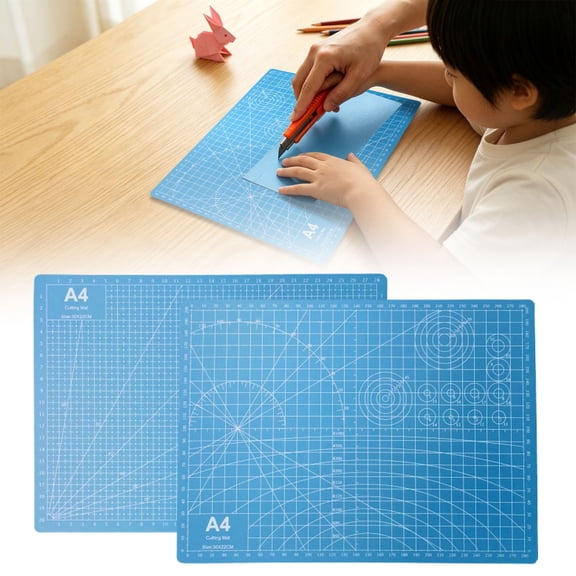 Double Sided Cutting Mat A4 1.2mm PVC Self Healing Craft Mat with Grid for Sewing Quilting Paper Sky Blue 1 Cutting Mat