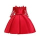thumbnail image 1 of Vestido Para Niñas, Ropa Para Niñas Pequeñas, Encaje Bordado De Color Sólido, Manga Corta, Lazo, Vestido De Fiesta De Cumpleaños, Vestidos Para Niños, Rojo Odeerbi  LM103-3660, 1 of 9