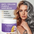 thumbnail image 2 of Xihbxyly Mascarilla Capilar Morada, Tratamiento Nutritivo Capilar, Fortalece El Cabello, Cuidado Capilar Elegante, Ideal para Cabello Decolorado o Teñido, 100 Ml, Repara y Restaura, Corrector de Amar, 2 of 7