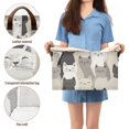thumbnail image 5 of Yayeee Foldable Storage Basket for Shelves with Handles Waterproof Cloth Bins, Beige Cute Cats, 5 of 7