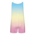 thumbnail image 4 of Abcomgle Jumpsuit Shorts for Girls Sleeveless Adjustable Tie-Up Strap Short Jumpsuits Kids Gradient Linen Toddler Overalls Girls Summer Clothes with Pockets 9-10 Years,Beige, 4 of 5