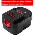Black and Decker 12V 3600mAh NiMh Replacement Battery for HPB12