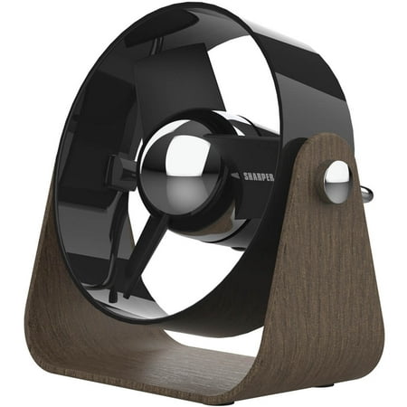 

Sharper Image Small Personal Desktop Fan Soft Blade with USB Black