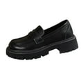 thumbnail image 2 of Wowcloth Fashion Casual Loafers for Women – Low-Cut Slip-On with Chunky Sole & Genuine Leather in Vintage-Inspired British Style Footwear, 2 of 9