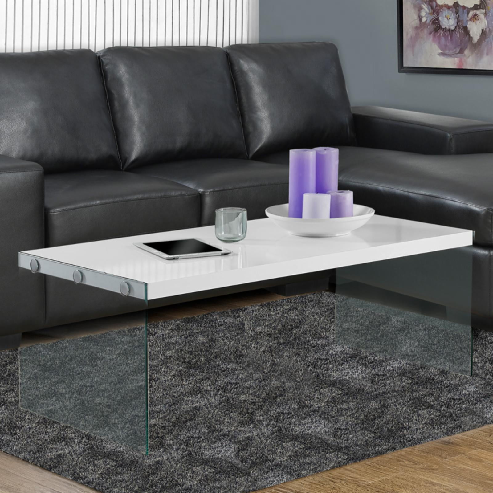 Monarch Specialties Coffee Table Glossy White