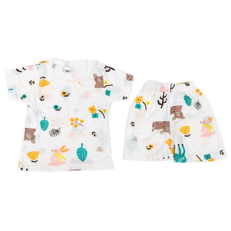 

Baby Short Sleeve Short Pants Baby Summer Suit Cartoon Pattern For Children For Home Elk 120cm