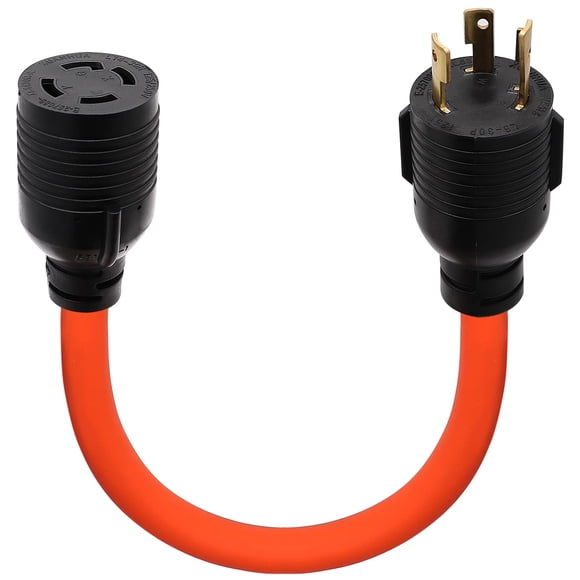 4 Prong to 3 Prong Generator Plug Adapter Cord, Nema L5-30P Generator Male to Nema L14-30R Transfer Switch Female,30Amp STW 10AWG