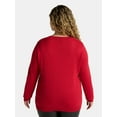 thumbnail image 3 of Terra & Sky Women's Plus V-Neck Fine Gauge Pullover Sweater, Lightweight, Sizes 0X-5X, 3 of 5