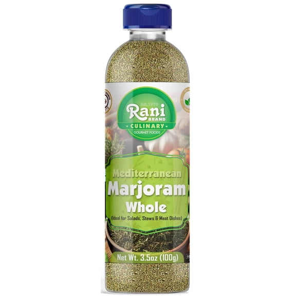 Rani Marjoram Whole (Ideal for Salads, Stews & Meat Dishes) 3.5oz (100g) PET Jar ~ All Natural | Gluten Friendly | NON-GMO | Kosher | Vegan