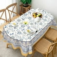 thumbnail image 2 of Oval Tablecloth,Blue Yellow Floral Pattern Table Cloth, French Country Tablecover for Oval Tables 60 x 84,Perfect for Kitchen Dinner, Restaurant,Holiday Picnic Party Table Cover, 2 of 5