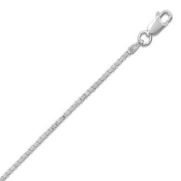 Sterling Silver 24 Inch Heavy Box Chain Necklace 1.2mm Wide With Lobster Clasp