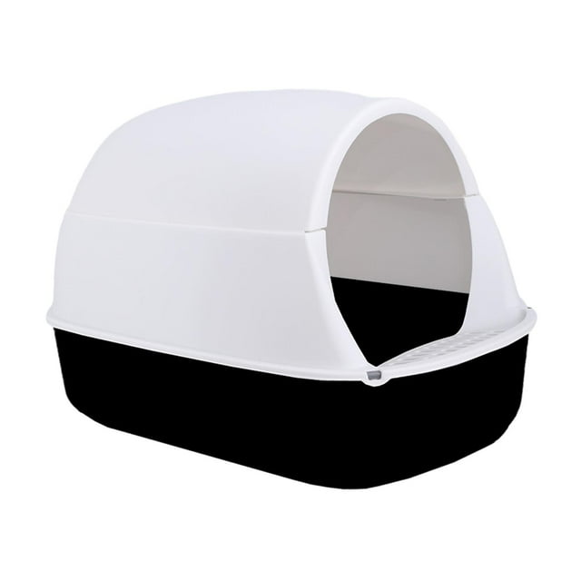 Caja de arena para gatos Yuyangstore con capucha y tapa extraíble Negro